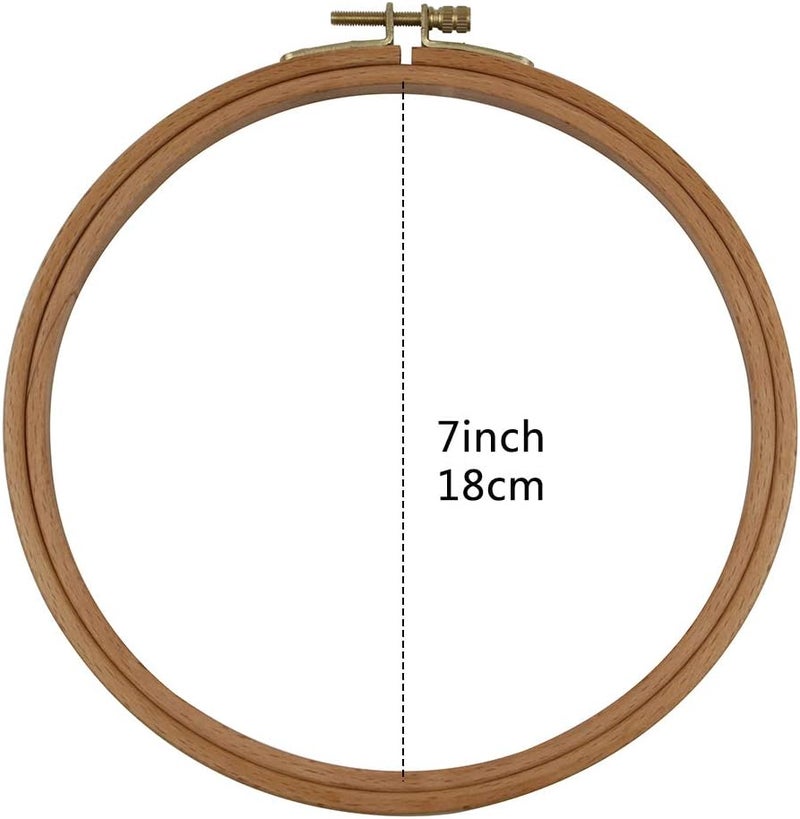 GuoFa 2 Pack 7 Inch Embroidery Hoop, 18CM Beech Wood Cross Stitch Hoops, Decorative Hanging Embroidery Frame for Needlepoint Sewing Project - Image 3